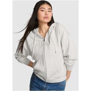 Victoria’s Secret PINK Gray Full Zip Hoodie Lounge Sweatshirt XL